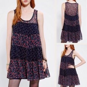 Kimchi Blue Floral M Ruffle Boho Baby Doll Dress